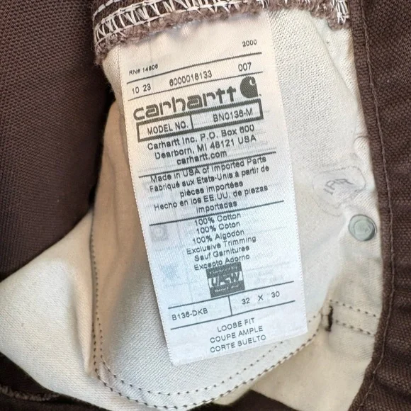 Vintage Carhartt Brown Denim Double Knee jeans 32X30 Work Carpenter pants - Picture 8 of 8